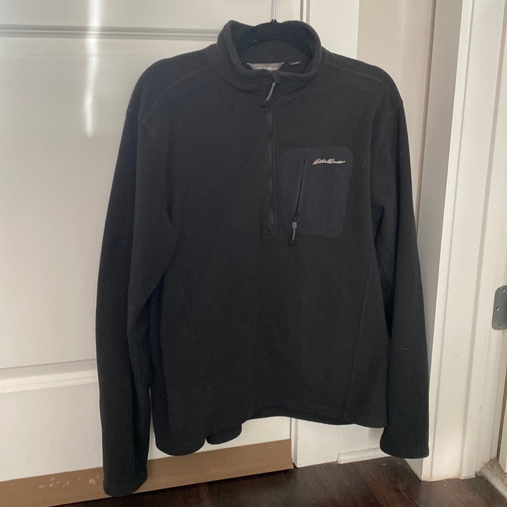 Eddie Bauer Black Fleece Half Zip Pullover